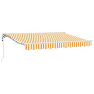 vidaXL Markisram Gul och Vit 250 x 200 cm Polyester med PU-bel&auml;ggning