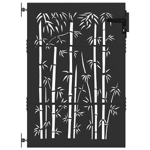 vidaXL Tr&auml;dg&aring;rdsgrind 85 x 150 cm Pulverlackerad st&aring;l Svart L&aring;sbar