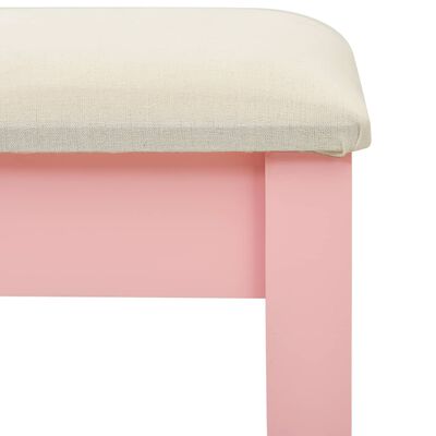 vidaXL Sminkbord med pall rosa 65x36x128 cm kejsarträ MDF