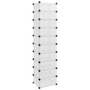 vidaXL Skohylla transparent 44x32x174 cm PP