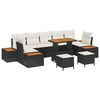 vidaXL Tr&auml;dg&aring;rdsoffset 10 st 9-Antal sittplatser Svart Poly rattan