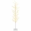 vidaXL Micro bj&ouml;rkjulgran Vit 20 x 20 x 180 cm St&aring;l 459 LED-lampor