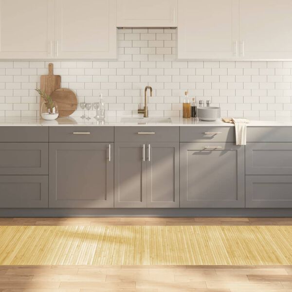 vidaXL Matta rektangul&auml;r ljus naturlig 80x400 cm bambu