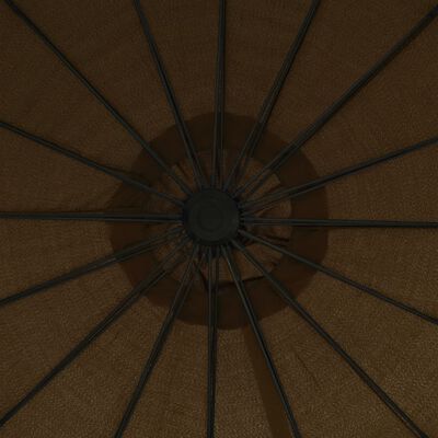 vidaXL Hängande parasoll taupe 3 m aluminiumstång