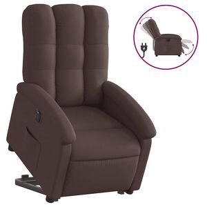 vidaXL Elektrisk reclinerf&aring;t&ouml;lj med uppresningshj&auml;lp brun tyg