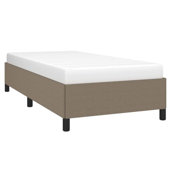 vidaXL S&auml;ngram utan madrass Taupe 90x200 cm tyg