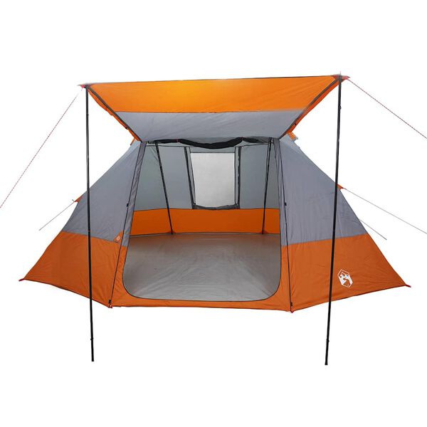vidaXL Campingtält med tak Grå och orange 482 x 360 x 227 cm taffeta