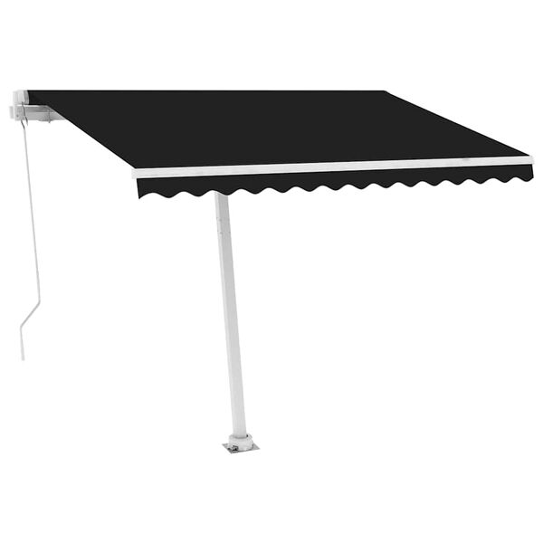 vidaXL Frist&aring;ende markis manuellt inf&auml;llbar 350x250 cm antracit