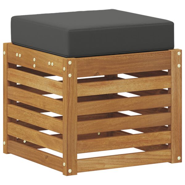 vidaXL B&auml;nkstol 2 Stycke Naturlig och Antracit Massivt Akaciatr&auml;