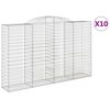 vidaXL Gabioner b&aring;gformade 10 st 300x50x180/200 cm galvaniserat j&auml;rn