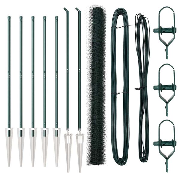 vidaXL St&auml;ngselstolpe Gr&ouml;n 10 x 1,6 m (50 mm n&auml;t) St&aring;l och PVC