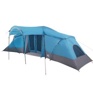 vidaXL Familjet&auml;lt 6-personers Bl&aring; och gr&aring; Polyester och Fiberglas