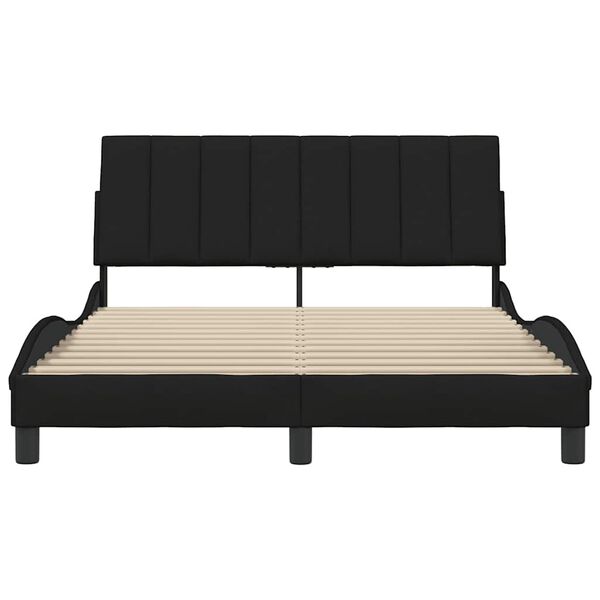 vidaXL Bed Frame without Mattress "Hanko" Black 140x200 cm Fabric