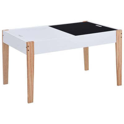 vidaXL Matbord och stolar för barn 3 delar griffeltavla svart och vit