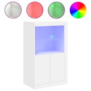 vidaXL Sidosk&aring;p med LED-lampor vit konstruerat tr&auml;