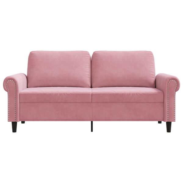 vidaXL Soffa 2-sits rosa 140 cm sammet