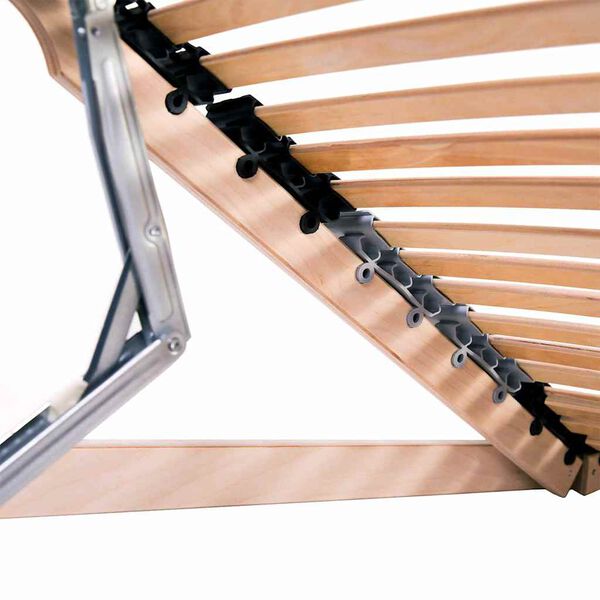 vidaXL Ribbad s&auml;ngbotten Brun 140 x 190 cm Massivt boktr&auml;