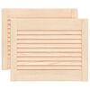 vidaXL Louvred d&ouml;rrar med d&ouml;rr 2 st Naturlig 69 x 49,4 cm Massiv furu