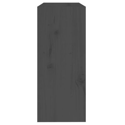 vidaXL Bokhylla/rumsavdelare grå 60x30x71,5 cm massiv furu
