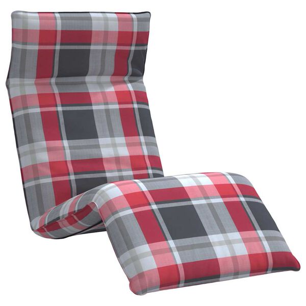 vidaXL Hopf&auml;llbar solstol r&ouml;drutigt m&ouml;nster 175x54x8,5 cm oxfordtyg