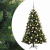 vidaXL Konstgjord julgran med julkulor 120 cm 150 LED-lampor Varmvit