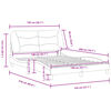 vidaXL Bed Frame with LED without Mattress "Hvar" Taupe 140x200 cm Fabric