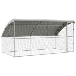 vidaXL Hundbur med lagring 2 pcs Silver 4 x 2 x 2 m Galvaniserat st&aring;l