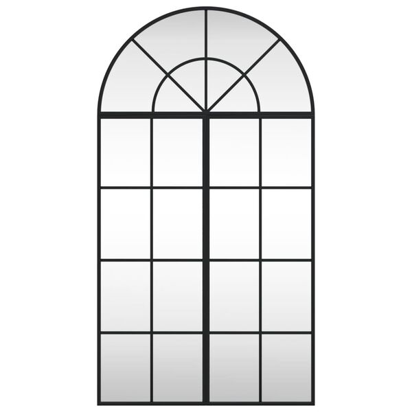 vidaXL Väggspegel svart 60x110 cm bågformad järn