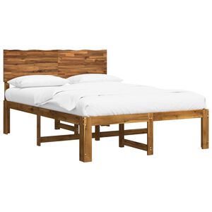 vidaXL Dubbel s&auml;ngram med huvudgavel ROSTOCK Naturlig 135 x 190 cm