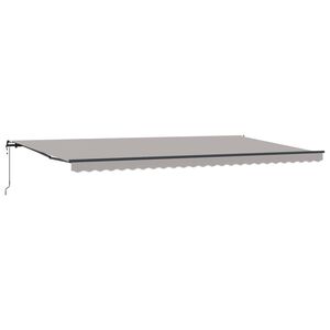 vidaXL Utdragbar markis Ljusgr&aring; 600 &times; 300 cm Duk och Aluminium