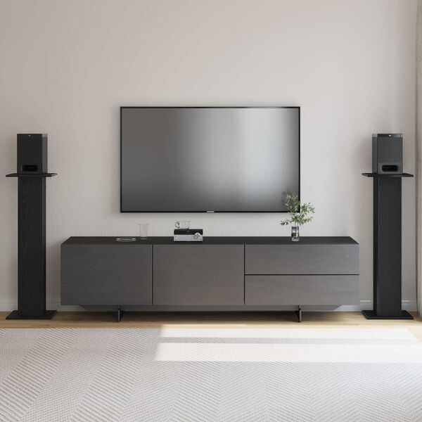 vidaXL H&ouml;gtalarst&auml;ll 2 pcs Svart Ek 30 x 30 x 95 cm Konstruerat tr&auml;