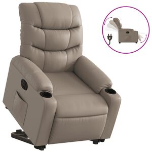 vidaXL Reclinerf&aring;t&ouml;lj med uppresningshj&auml;lp cappuccino konstl&auml;der