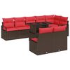 vidaXL Tr&auml;dg&aring;rdsoffset 9 st Brun Poly rattan