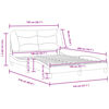 vidaXL Bed Frame without Mattress "Hvar" Cream 140x200 cm Fabric