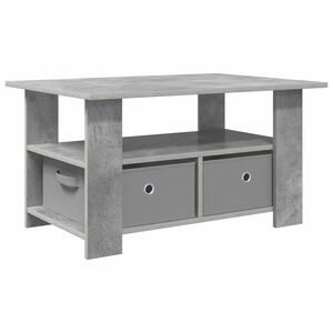 vidaXL Kaffeebord med l&aring;da Betonggr&aring; 77 x 55 x 42 cm Konstruerat tr&auml;