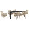 vidaXL Tr&auml;dg&aring;rdsm&ouml;belset 7 st Beige konstrotting