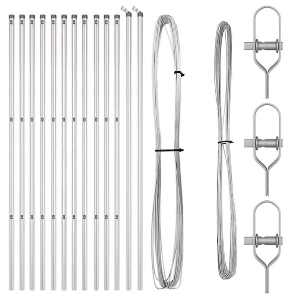 vidaXL St&auml;ngselstolpe 13 pcs Silver St&aring;l