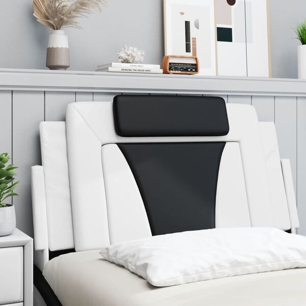 vidaXL Headboard Cushion "Viana" White and Black 100 cm Faux Leather