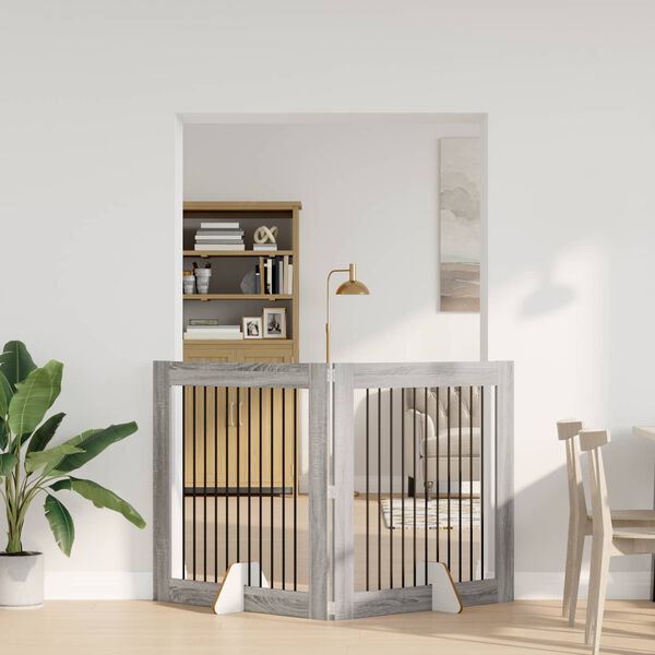 vidaXL Hundlekplats 2 pcs Gr&aring; Sonoma 100 x 100 cm Galvaniserat St&aring;l