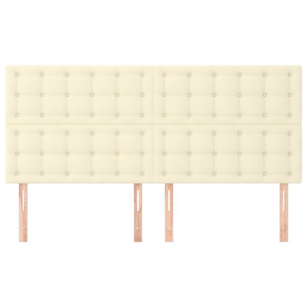 vidaXL S&auml;nggavel kr&auml;mf&auml;rgad 180x5x118/128 cm konstl&auml;der