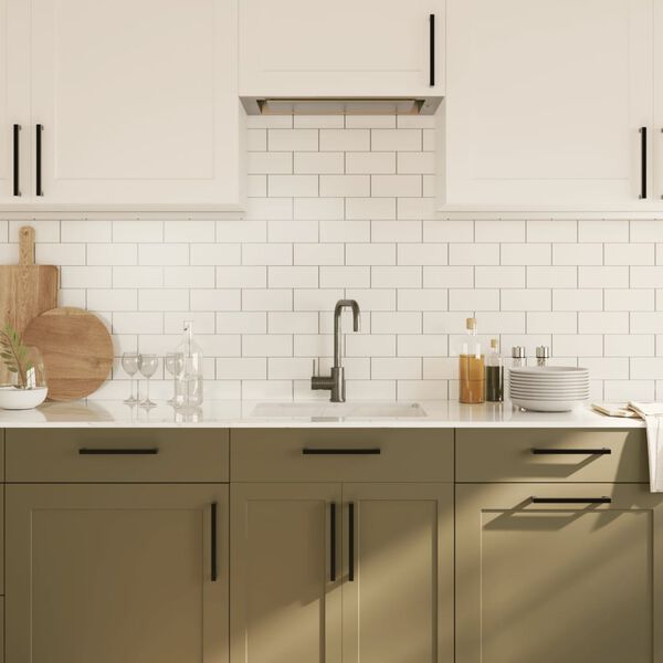 vidaXL Sk&aring;phandtag 5 st svart 192 mm rostfritt st&aring;l