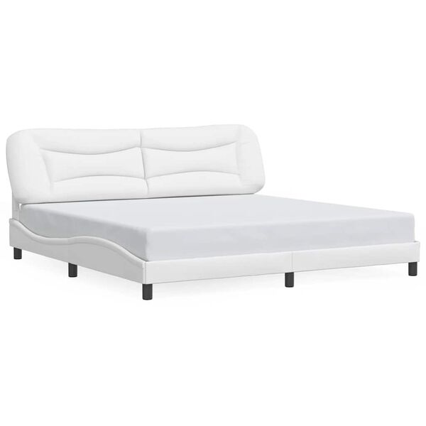 vidaXL Bed Frame without Mattress "Hvar" White 200x200 cm Faux Leather