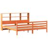 vidaXL Säng med bokhylla utan madrass vaxbrun 180x200 cm massiv trä