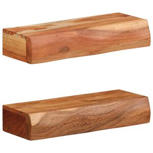 vidaXL V&auml;gghyllor 2 st 40x17x8 cm massivt tr&auml; akacia
