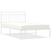 vidaXL S&auml;ngram med huvudgavel metall vit 100x200 cm