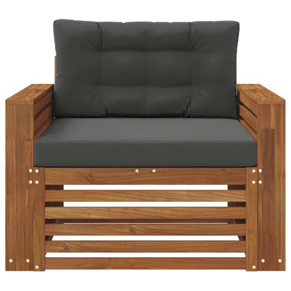 vidaXL Utomhussoffset Massivt akaciatr&auml; och polyester Naturf&auml;rg