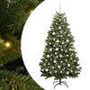 vidaXL Plast Hingad Julgran Gr&ouml;n 180 cm PVC och st&aring;l 300 LED-lampor