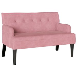 vidaXL Chesterfield B&auml;nk Rosa 112 x 65,5 x 75 cm Sammet