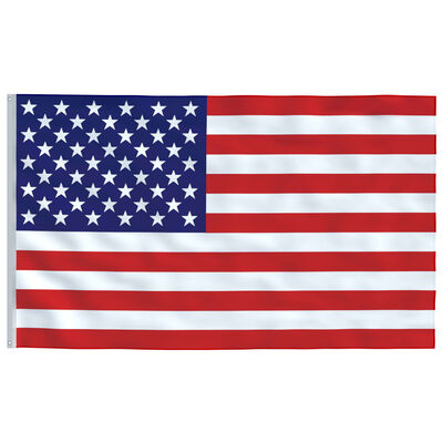 vidaXL USA:s flagga och flaggstång i aluminium 4 m