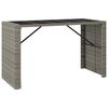 vidaXL Barbord med glasskiva gr&aring; 185x80x110 cm konstrotting